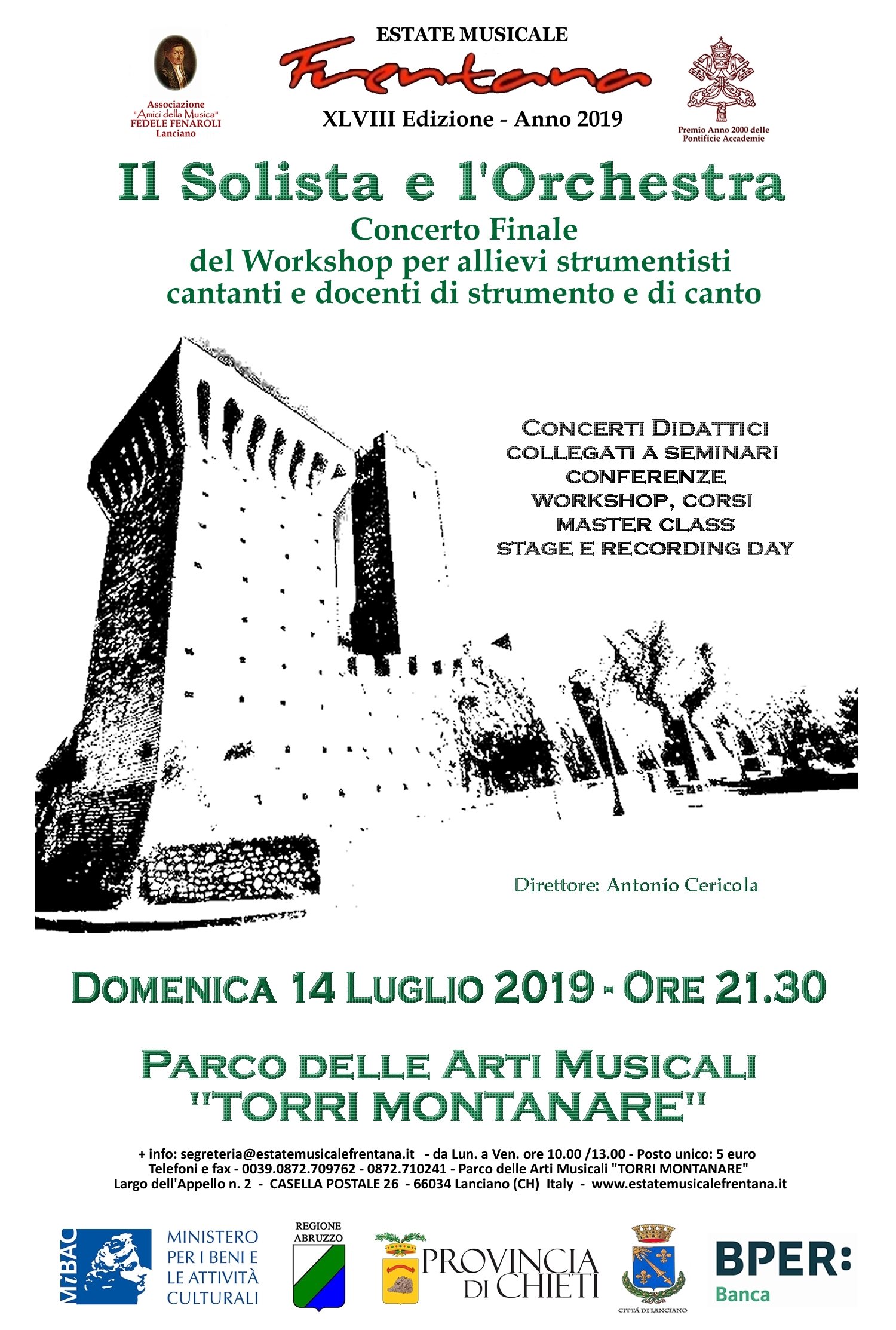 Concerto Finale del Workshop per Strumentisti Cantanti e Docenti di strumento e di canto 